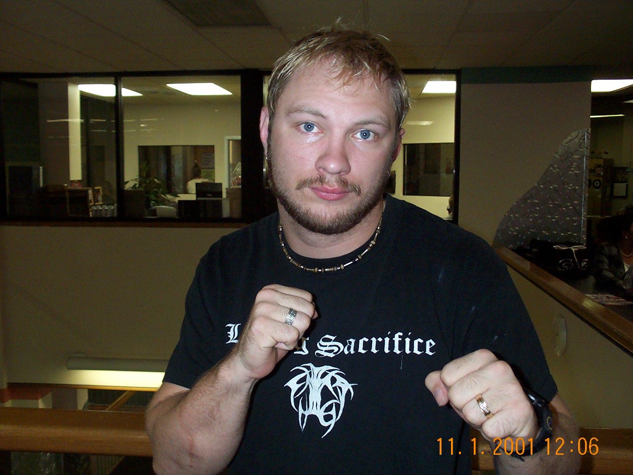 John 'The Saint' Renken in fight stance, 2001
